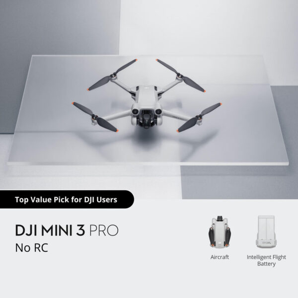 DJI Mini 3 Pro drone without remote controller - lightweight, compact, and powerful camera drone for aerial photography and videography